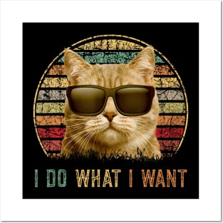 Retro Meowy cat i do what i want Funny Cat Posters and Art